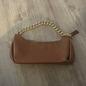 Elegant Brown Chain Shoulder Bag